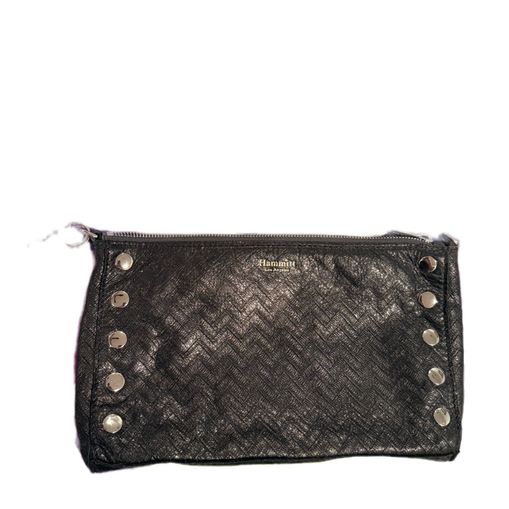 Hammitt Metallic Black Clutch